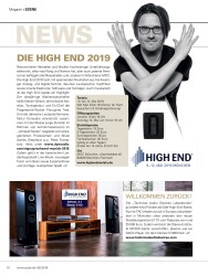 Titelbild der Ausgabe 6/2019 von SZENE: NEWS: Die High End 2019. Zeitschriften als Abo oder epaper bei United Kiosk online kaufen.