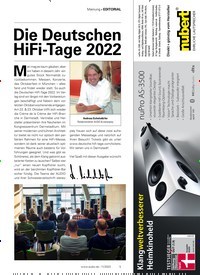 Titelbild der Ausgabe 11/2022 von Die Deutschen HiFi-Tage 2022. Zeitschriften als Abo oder epaper bei United Kiosk online kaufen.