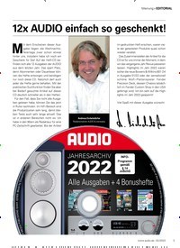 Titelbild der Ausgabe 2/2023 von 12x AUDIO einfach so geschenkt!. Zeitschriften als Abo oder epaper bei United Kiosk online kaufen.