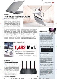 Titelbild der Ausgabe 8/2018 von NEWS & TRENDS ZAHL DES MONATS: 1,462 Mrd.. Zeitschriften als Abo oder epaper bei United Kiosk online kaufen.