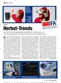 Titelbild der Ausgabe 10/2018 von IFA 2018: Herbst-Trends. Zeitschriften als Abo oder epaper bei United Kiosk online kaufen.