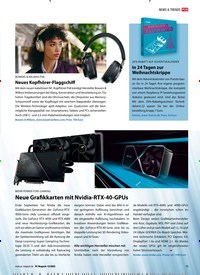 Titelbild der Ausgabe 12/2022 von Neue Grafikkarten mit Nvidia-RTX-40-GPUs. Zeitschriften als Abo oder epaper bei United Kiosk online kaufen.