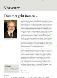 Titelbild der Ausgabe 3/2020 von Vorwort: Dümmer geht immer, …. Zeitschriften als Abo oder epaper bei United Kiosk online kaufen.