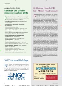 Titelbild der Ausgabe 3/2020 von Goldmünze Eduards VIII. für 1 Million Pfund verkauft!. Zeitschriften als Abo oder epaper bei United Kiosk online kaufen.