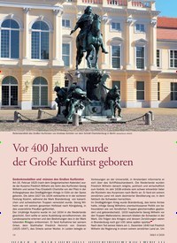 Titelbild der Ausgabe 4/2020 von Vor 400 Jahren wurde der Große Kurfürst geboren. Zeitschriften als Abo oder epaper bei United Kiosk online kaufen.
