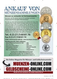 Titelbild der Ausgabe 12/2019 von ANKAUF VON MUNZENSAMMLUNGEN. Zeitschriften als Abo oder epaper bei United Kiosk online kaufen.