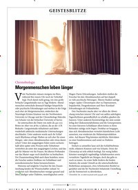 Titelbild der Ausgabe 7/2018 von GEISTESBLITZE: Chronobiologie: Morgenmenschen leben länger. Zeitschriften als Abo oder epaper bei United Kiosk online kaufen.