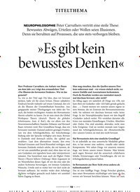 Titelbild der Ausgabe 10/2018 von »Es gibt kein bewusstes Denken«. Zeitschriften als Abo oder epaper bei United Kiosk online kaufen.