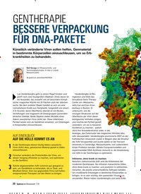 Titelbild der Ausgabe 7/2019 von GENTHERAPIE: BESSERE VERPACKUNG FÜR DNA-PAKETE. Zeitschriften als Abo oder epaper bei United Kiosk online kaufen.