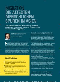 Titelbild der Ausgabe 4/2019 von MIGRATION: DIE ÄLTESTEN MENSCHLICHEN SPUREN IN ASIEN. Zeitschriften als Abo oder epaper bei United Kiosk online kaufen.