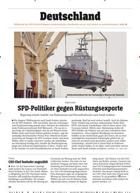 Titelbild der Ausgabe 41/2018 von Diplomatie : SPD-Politiker gegen Rüstungsexporte. Zeitschriften als Abo oder epaper bei United Kiosk online kaufen.