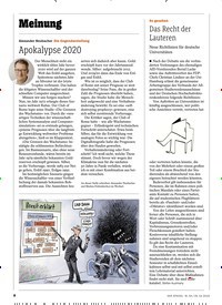 Titelbild der Ausgabe 44/2019 von Meinung: Apokalypse 2020. Zeitschriften als Abo oder epaper bei United Kiosk online kaufen.