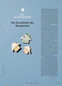 Titelbild der Ausgabe 1/2019 von DR. ALLWISSEND: Die Geschichte des Bausparens. Zeitschriften als Abo oder epaper bei United Kiosk online kaufen.