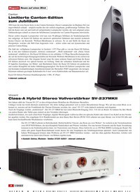 Titelbild der Ausgabe 1/2023 von Class-A Hybrid Stereo Vollverstärker SV-237MKII. Zeitschriften als Abo oder epaper bei United Kiosk online kaufen.