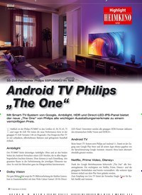 Titelbild der Ausgabe 5/2022 von Android TV Philips „The One“. Zeitschriften als Abo oder epaper bei United Kiosk online kaufen.