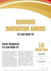 Titelbild der Ausgabe 1/2023 von HEIMKINO INNOVATION AWARD 42-Zoll-OLED-TV. Zeitschriften als Abo oder epaper bei United Kiosk online kaufen.