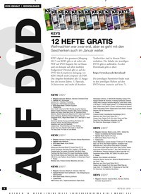 Titelbild der Ausgabe 2/2019 von DVD-INHALT DOWNLOADS: AUF DVD: Keys: 12 HEFTE GRATIS. Zeitschriften als Abo oder epaper bei United Kiosk online kaufen.