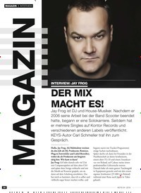 Titelbild der Ausgabe 4/2019 von INTERVIEW: JAY FROG: DER MIX MACHT ES!. Zeitschriften als Abo oder epaper bei United Kiosk online kaufen.