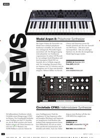 Titelbild der Ausgabe 11/2019 von NEWS: Modal Argon 8: Polyphoner Synthesizer. Zeitschriften als Abo oder epaper bei United Kiosk online kaufen.