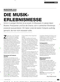 Titelbild der Ausgabe 11/2019 von MUSICPARK 2019: DIE MUSIKERLEBNISMESSE. Zeitschriften als Abo oder epaper bei United Kiosk online kaufen.