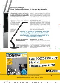 Titelbild der Ausgabe 3/2022 von Neue Tisch- und Stehleucht für bessere Konzentration. Zeitschriften als Abo oder epaper bei United Kiosk online kaufen.