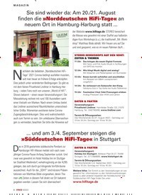 Titelbild der Ausgabe 9/2022 von Sie sind wieder da: Am 20./21. August finden die »Norddeutschen HiFi-Tage« an neuem Ort in Hamburg-Harburg statt .... Zeitschriften als Abo oder epaper bei United Kiosk online kaufen.