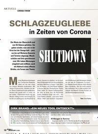 Titelbild der Ausgabe 4/2020 von CORONA-FORUM: SCHLAGZEUGLIEBE in Zeiten von Corona shutdown. Zeitschriften als Abo oder epaper bei United Kiosk online kaufen.