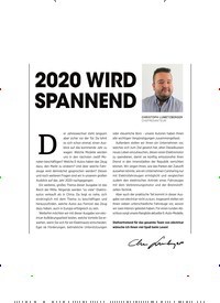 Titelbild der Ausgabe 2/2019 von 2020 WIRD SPANNEND. Zeitschriften als Abo oder epaper bei United Kiosk online kaufen.