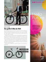 Titelbild der Ausgabe 1/2022 von Das größte E-Bike der Welt. Zeitschriften als Abo oder epaper bei United Kiosk online kaufen.