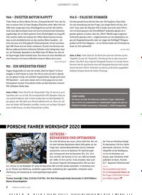 Titelbild der Ausgabe 2/2020 von PORSCHE FAHRER WORKSHOP 2020. Zeitschriften als Abo oder epaper bei United Kiosk online kaufen.