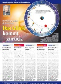 Titelbild der Ausgabe 30/2022 von Rückläufiger Jupiter ab Donnerstag: Das Glück kommt zurück.. Zeitschriften als Abo oder epaper bei United Kiosk online kaufen.