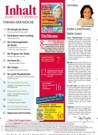 Titelbild der Ausgabe 37/2022 von Liebe Leserinnen, liebe Leser. Zeitschriften als Abo oder epaper bei United Kiosk online kaufen.
