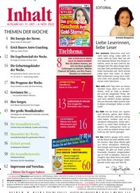 Titelbild der Ausgabe 44/2022 von Liebe Leserinnen, liebe Leser. Zeitschriften als Abo oder epaper bei United Kiosk online kaufen.