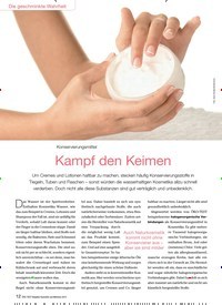 Titelbild der Ausgabe 6/2015 von Konservierungsmittel: Kampf den Keimen. Zeitschriften als Abo oder epaper bei United Kiosk online kaufen.