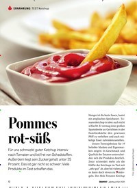 Titelbild der Ausgabe 10/2020 von ERNÄHRUNG: TEST Ketchup: Pommes rot-süß. Zeitschriften als Abo oder epaper bei United Kiosk online kaufen.