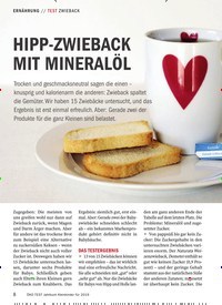 Titelbild der Ausgabe 1/2019 von TEST ZWIEBACK: HIPP-ZWIEBACK MIT MINERALÖL. Zeitschriften als Abo oder epaper bei United Kiosk online kaufen.