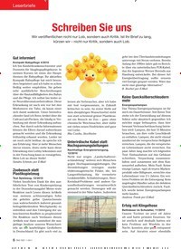 Titelbild der Ausgabe 1/2011 von Leserbriefe: Schreiben Sie uns. Zeitschriften als Abo oder epaper bei United Kiosk online kaufen.