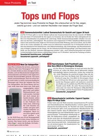 Titelbild der Ausgabe 8/2011 von Neue Produkte: im Test: Tops und Flops. Zeitschriften als Abo oder epaper bei United Kiosk online kaufen.