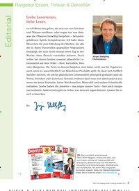 Titelbild der Ausgabe 4/2011 von Ratgeber Essen, Trinken & Genießen: Liebe Leserinnen, liebe Leser,. Zeitschriften als Abo oder epaper bei United Kiosk online kaufen.