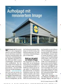 Titelbild der Ausgabe 7/2011 von Lidl: Aufholjagd mit renoviertem Image. Zeitschriften als Abo oder epaper bei United Kiosk online kaufen.