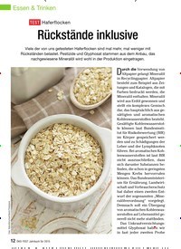 Titelbild der Ausgabe 10/2014 von Test Haferflocken: Rückstände inklusive. Zeitschriften als Abo oder epaper bei United Kiosk online kaufen.