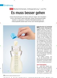 Titelbild der Ausgabe 1/2017 von TEST Muttermilchersatz, Anfangsnahrung 1 und Pre: Es muss besser gehen. Zeitschriften als Abo oder epaper bei United Kiosk online kaufen.