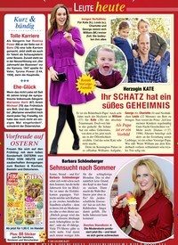 Titelbild der Ausgabe 9/2020 von Leute heute: Herzogin KATE: Ihr SCHATZ hat ein süßes GEHEIMNIS. Zeitschriften als Abo oder epaper bei United Kiosk online kaufen.