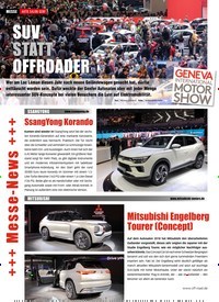 Titelbild der Ausgabe 5/2019 von MESSE: AUTO SALON GENF: SUV STATT OFFROADER: +++ Messe-News +++. Zeitschriften als Abo oder epaper bei United Kiosk online kaufen.