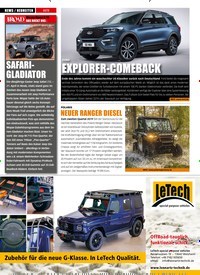 Titelbild der Ausgabe 6/2019 von NEWS / NEUHEITEN: AUTO: SAFARIGLADIATOR. Zeitschriften als Abo oder epaper bei United Kiosk online kaufen.