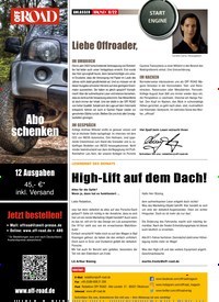 Titelbild der Ausgabe 8/2022 von Liebe Offroader,. Zeitschriften als Abo oder epaper bei United Kiosk online kaufen.