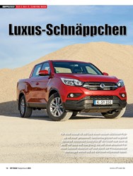 Titelbild der Ausgabe 1/2019 von DOPPELTEST ISUZU D-MAX VS. SSANGYONG MUSSO: Luxus-Schnäppchen. Zeitschriften als Abo oder epaper bei United Kiosk online kaufen.