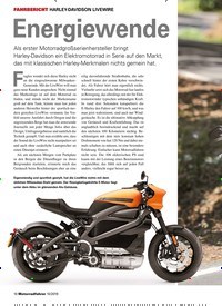 Titelbild der Ausgabe 10/2019 von FAHRBERICHT HARLEY-DAVIDSON LIVEWIRE: Energiewende. Zeitschriften als Abo oder epaper bei United Kiosk online kaufen.