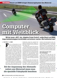 Titelbild der Ausgabe 9/2020 von Bosch und BMW bringen Distanzregelsystem fürs Motorrad: Computer mit Weitblick. Zeitschriften als Abo oder epaper bei United Kiosk online kaufen.