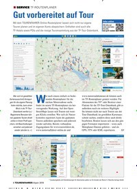Titelbild der Ausgabe 1/2019 von SERVICE: TF-ROUTENPLANER: Gut vorbereitet auf Tour. Zeitschriften als Abo oder epaper bei United Kiosk online kaufen.